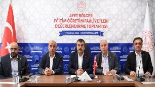 BAKAN TEKİN, KAHRAMANMARAŞ'TA AFET BÖLGESİ EĞİTİM ÖĞRETİM FAALİYETLERİ DEĞERLENDİRME TOPLANTISINA KATILDI